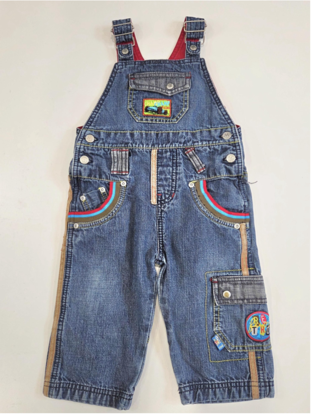 Vintage Y2K denim overalls, Me Too Danish Design, model Humphrey, 12–18M